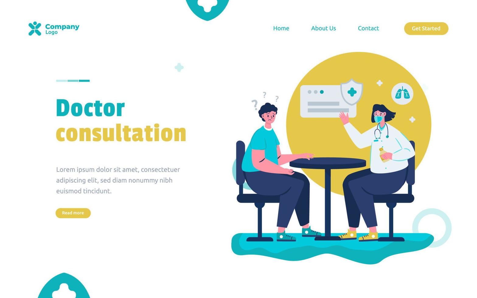 Doctor consultation flat design illustration concept vector