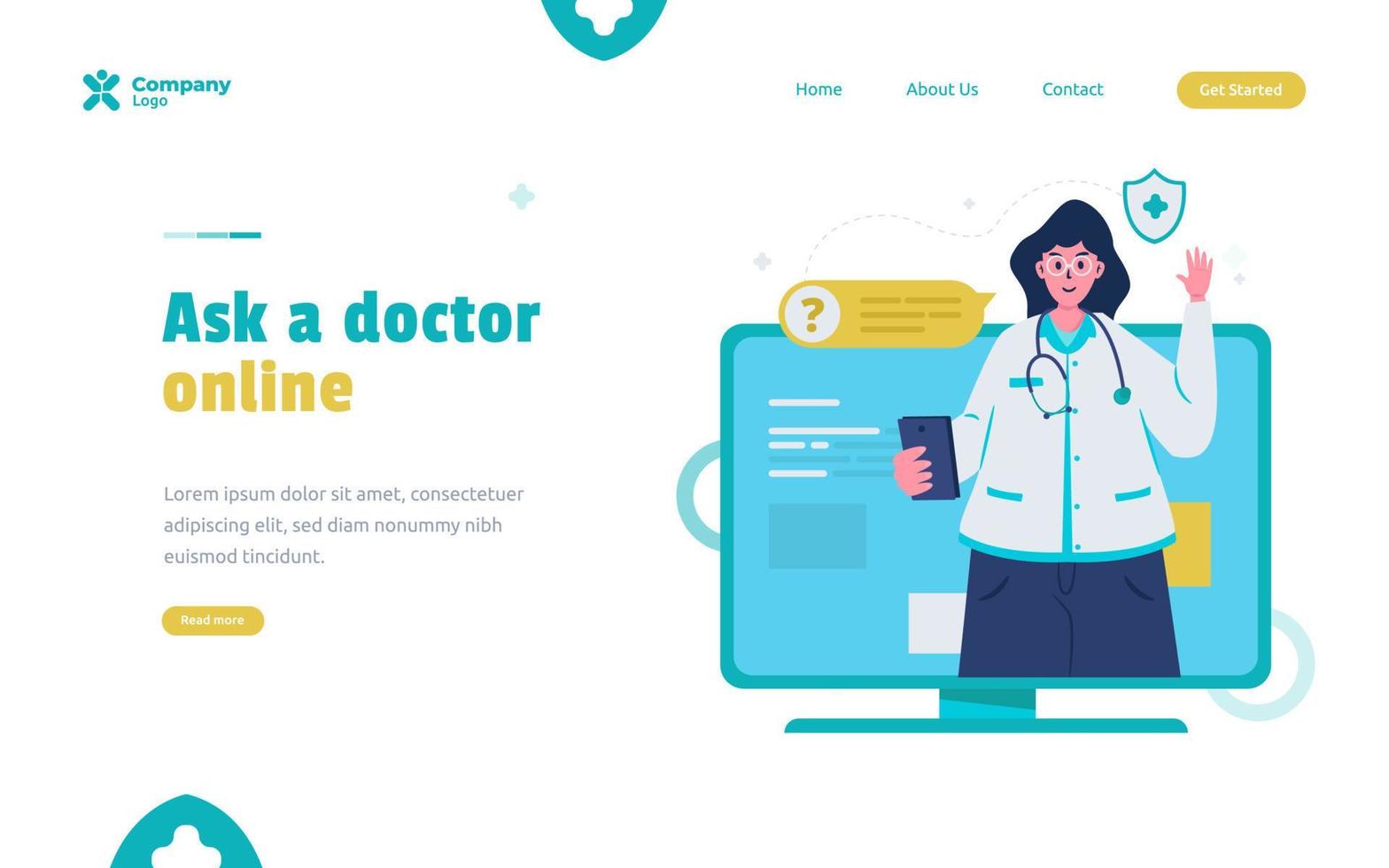 Ask a doctor online illustration concept vector