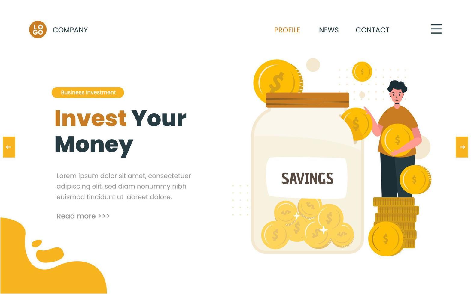 Flat design saving money investment vector