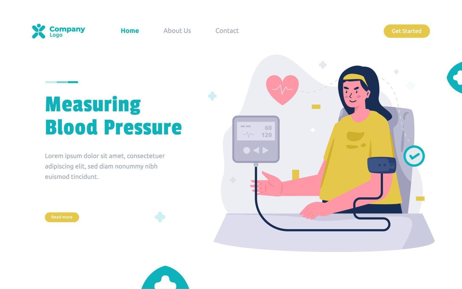 Measuring blood pressure illustration concept vector