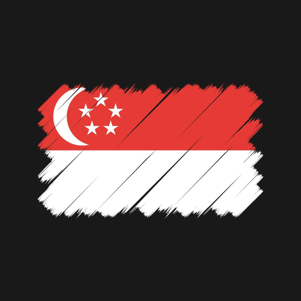cepillo de bandera de singapur. bandera nacional vector