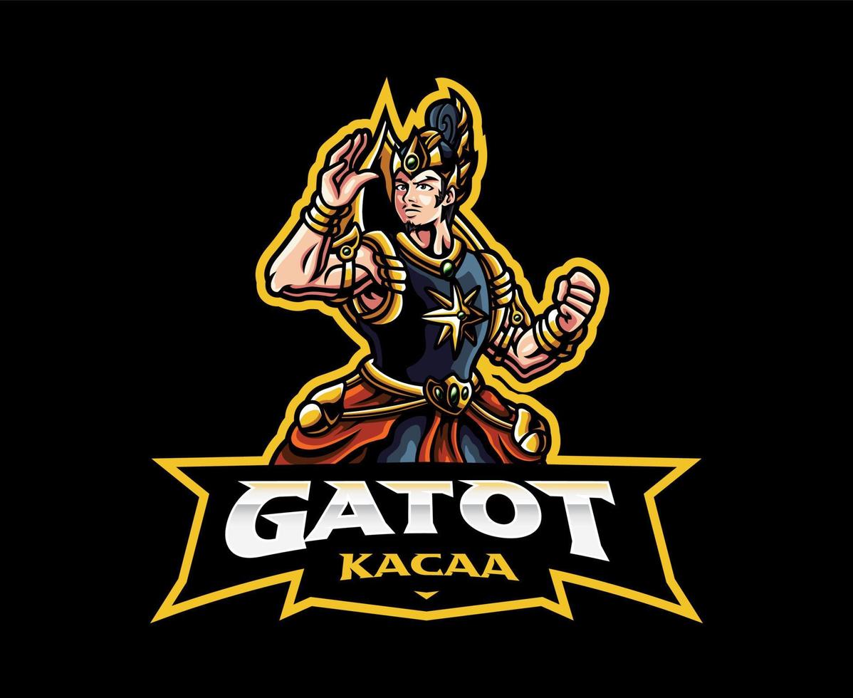 Gatotkaca mascot logo design vector