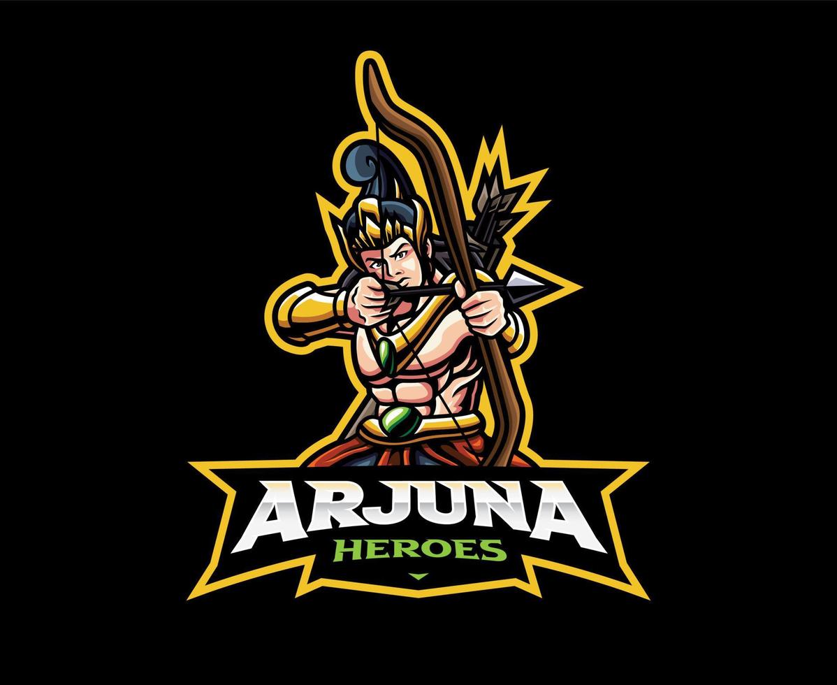 Arjuna mascot logo design vector