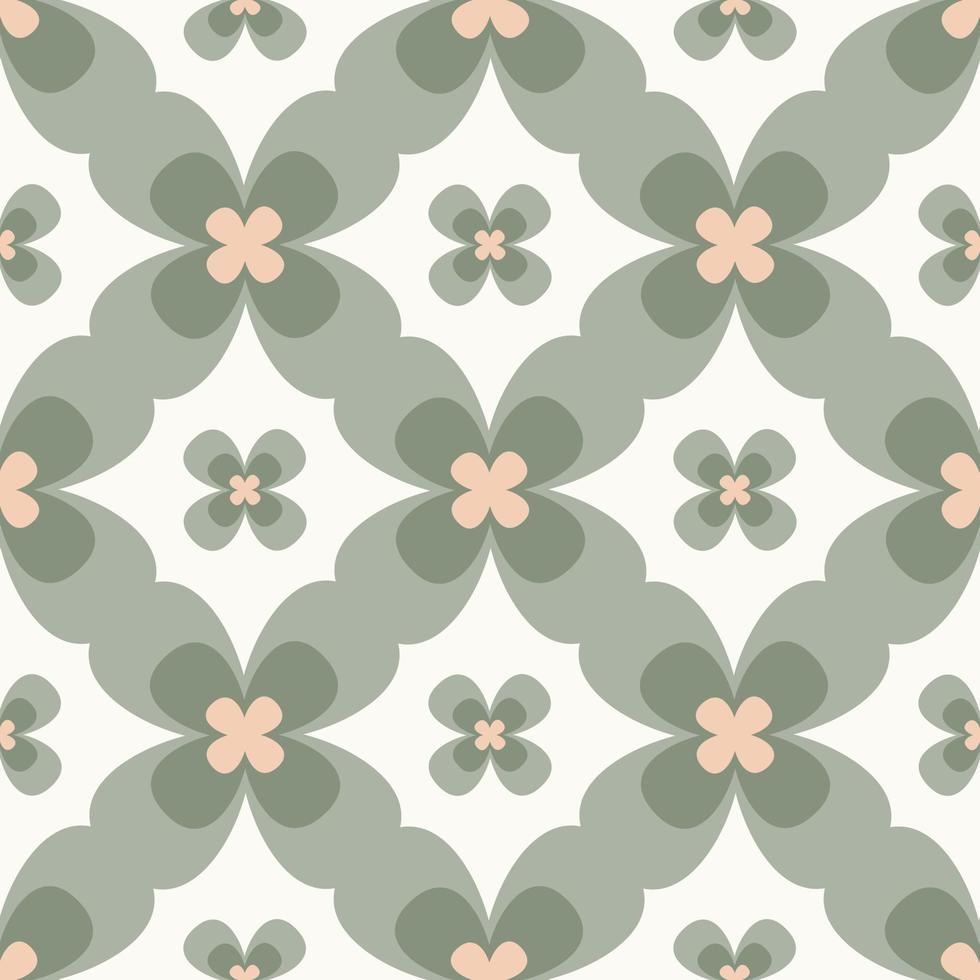 Retro vector seamless pattern from the 60s, 70s. Seamless abstract flower vintage background in sixties hippie style. Great for label, print, packaging, fabric.