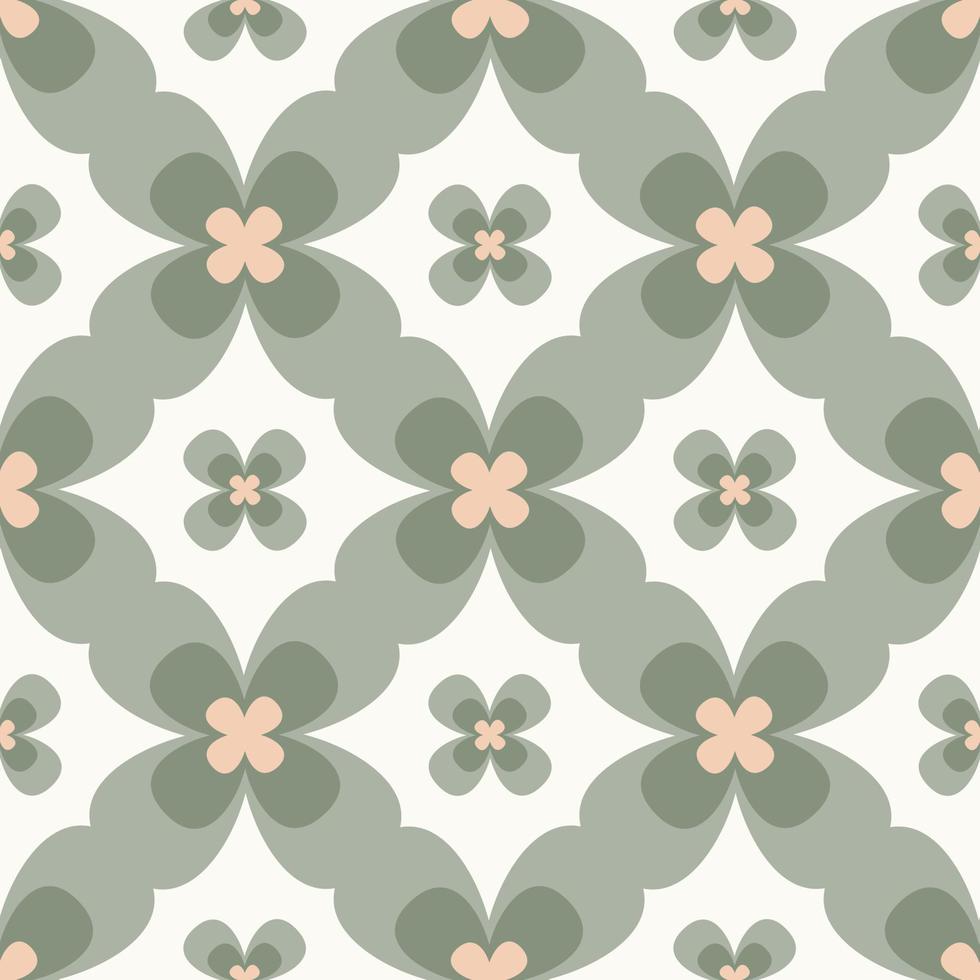 patrón sin costura vectorial retro de los años 60, 70. Fondo vintage de flores abstractas sin costuras en estilo hippie de los años sesenta. ideal para etiquetas, impresión, embalaje, tela. vector