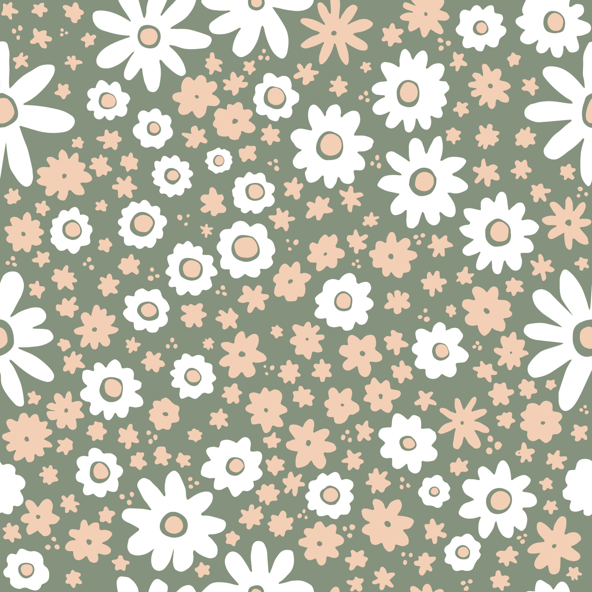 Wild Flower Seamless Pattern Ditsy Floral With Pink Background