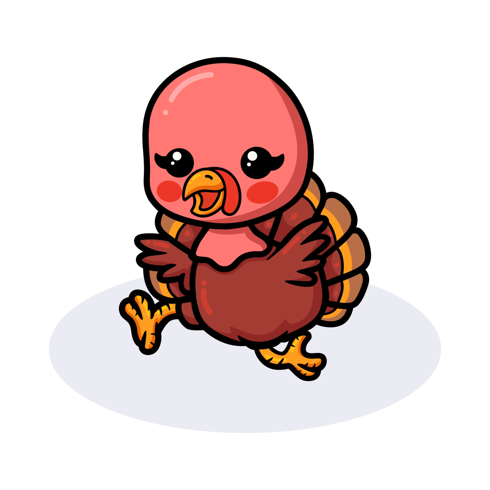 Cute baby turkey cartoon running 10380771 vector art at vecteezy