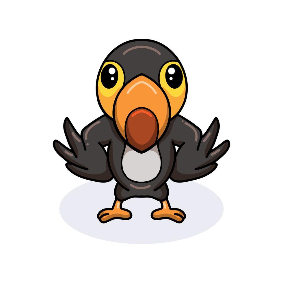 dibujos animados lindo pequeño pájaro tucán vector