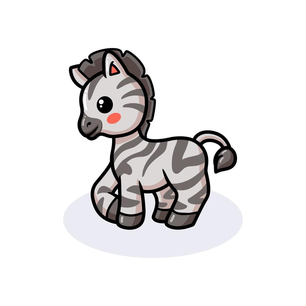 Cute happy baby zebra cartoon vector