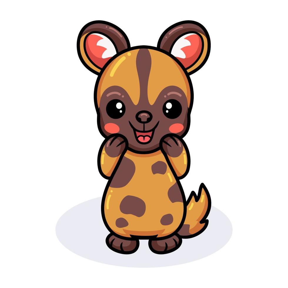 Cute wild dog cartoon posing vector