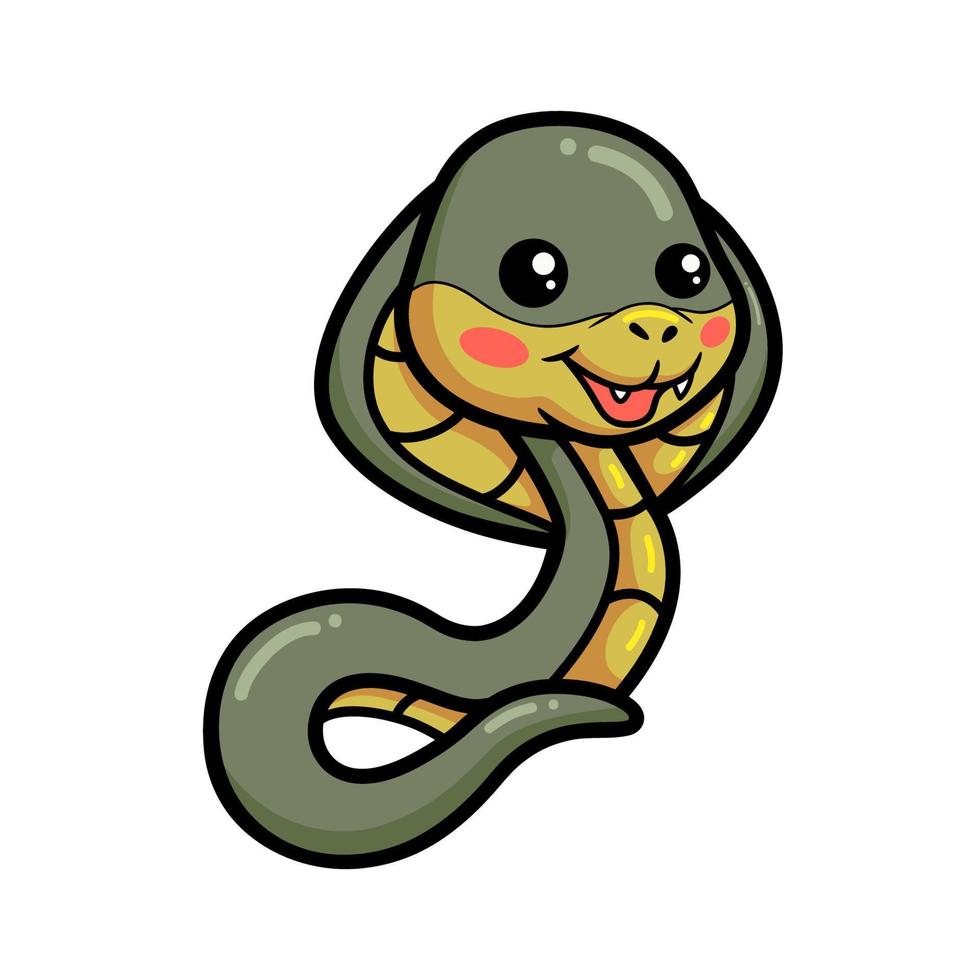linda pequeña caricatura de serpiente cobra vector