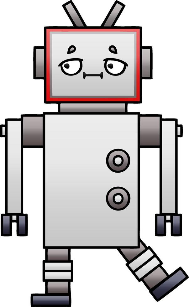 gradient shaded cartoon robot vector