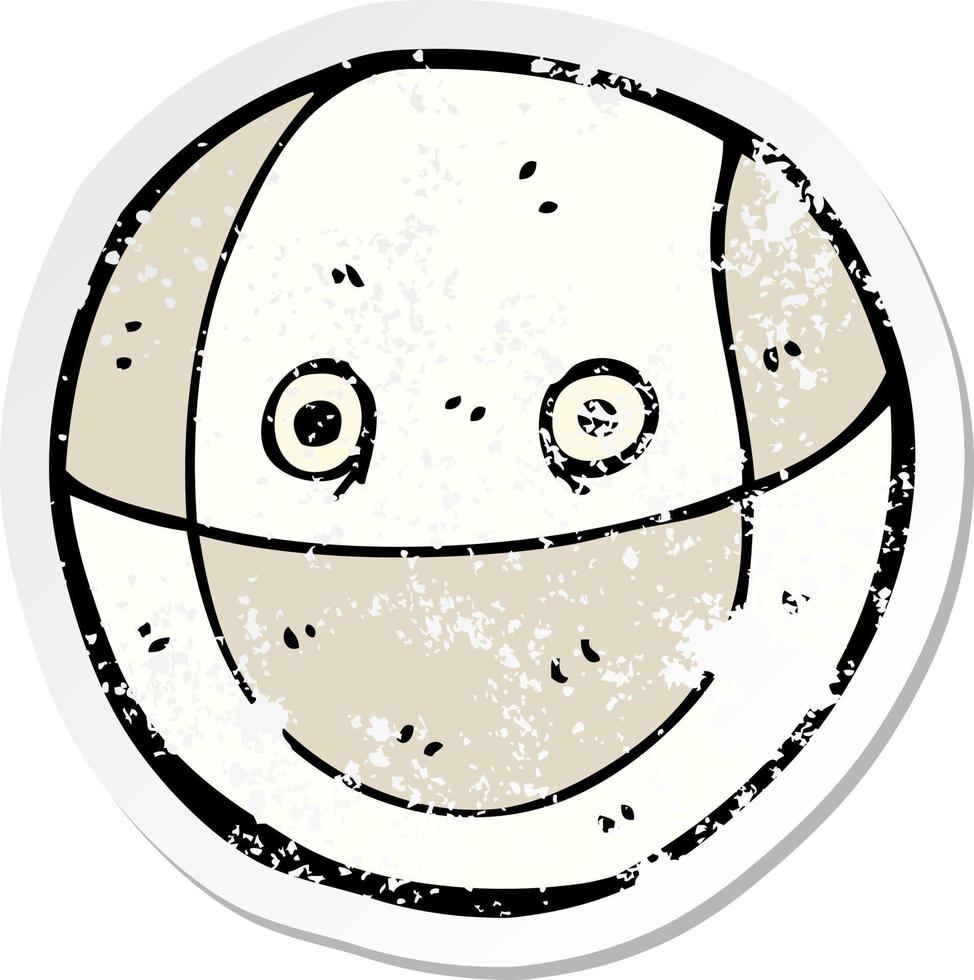 retro distressed sticker of a cartoon ball vector