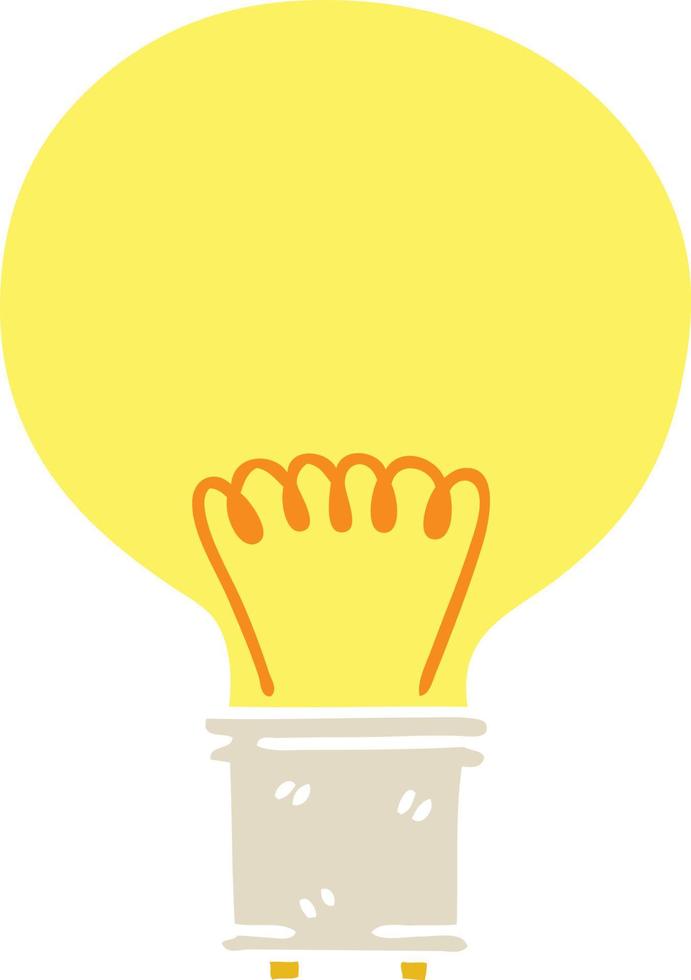 quirky hand drawn cartoon light bulb vector