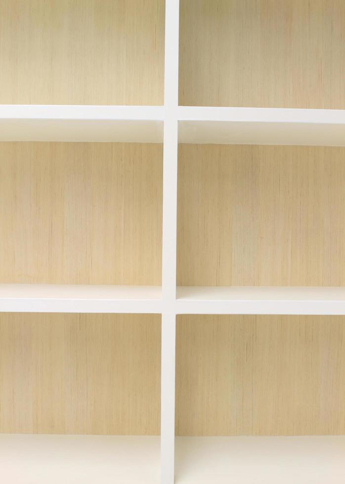 Blank wooden bookshelf photo