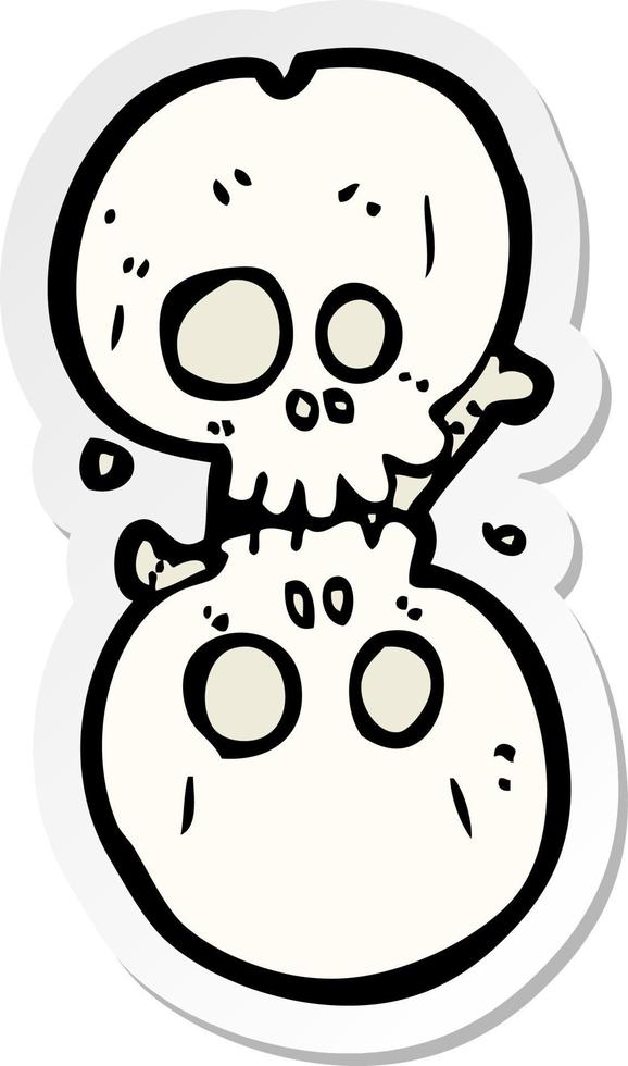 sticker of a cartoon halloween bone number vector