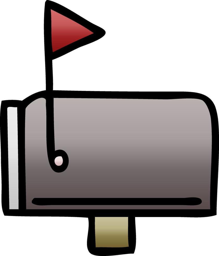 gradient shaded cartoon mail box vector