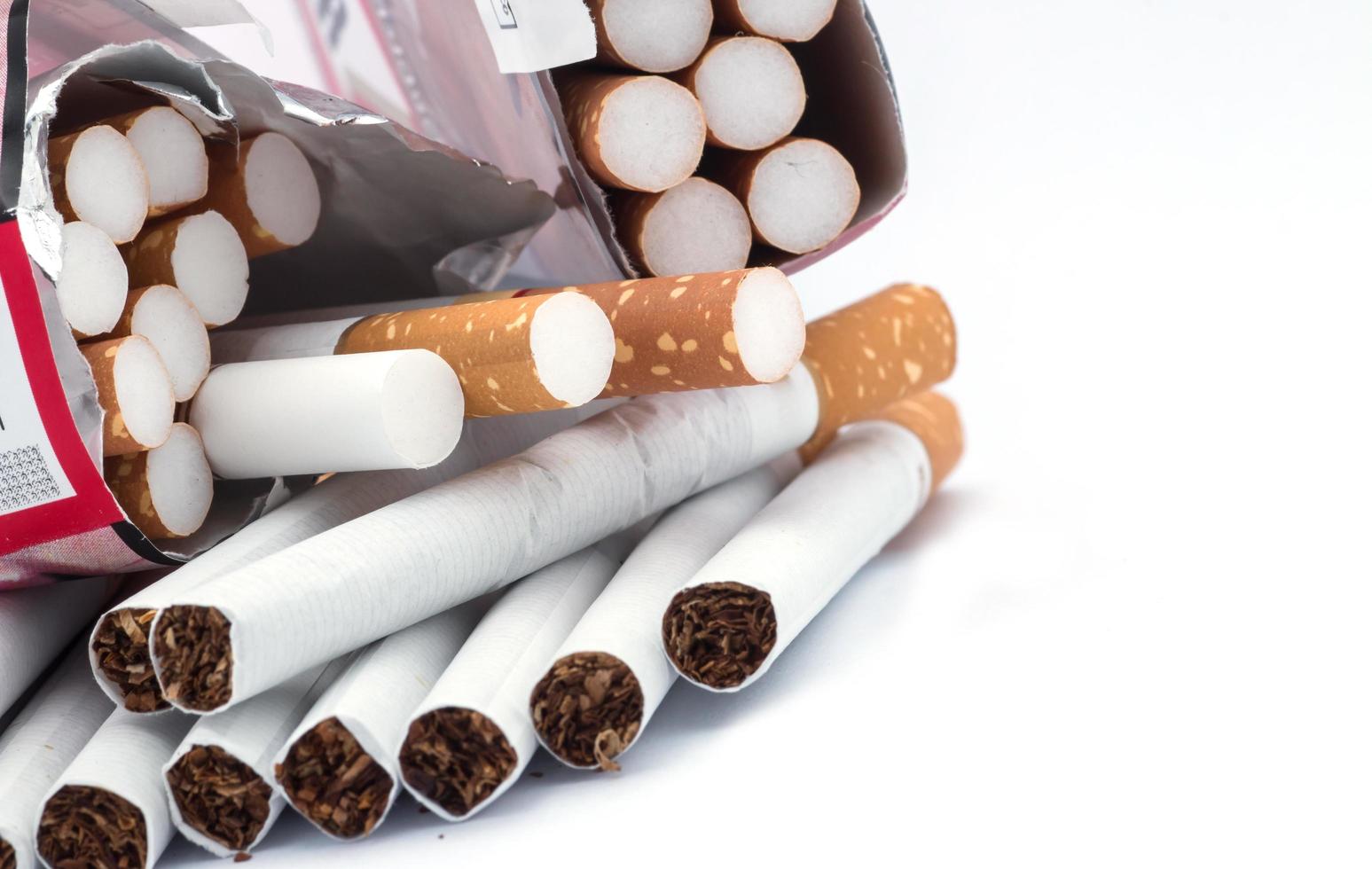 Closeup of a pile of cigarettes photo