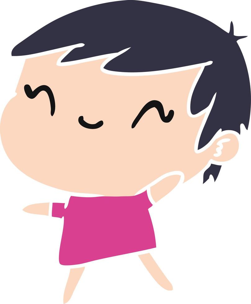 caricatura, de, un, lindo, kawaii, niña vector