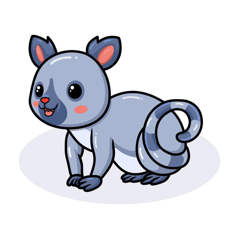 Cute happy little lemur cartoon vector