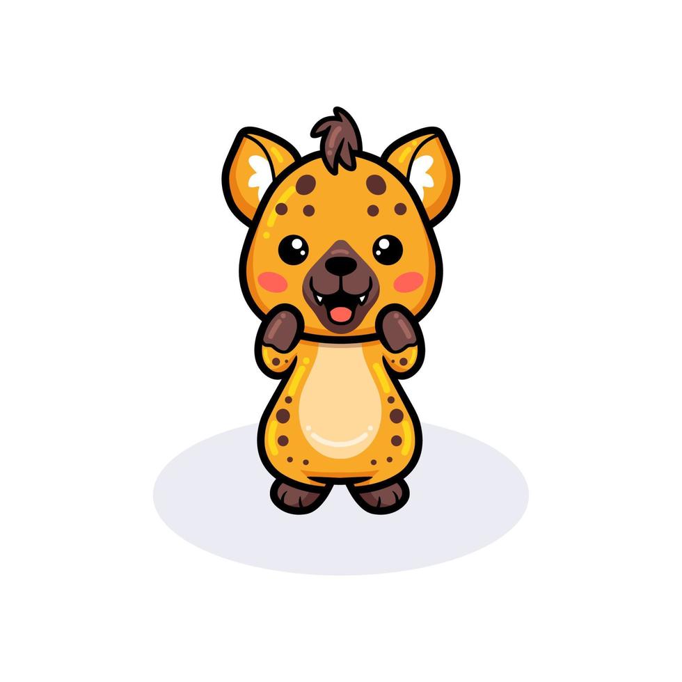 Cute baby hyena cartoon standing vector