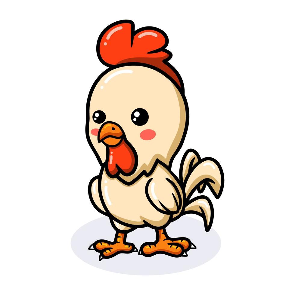 Cute little rooster cartoon standing vector