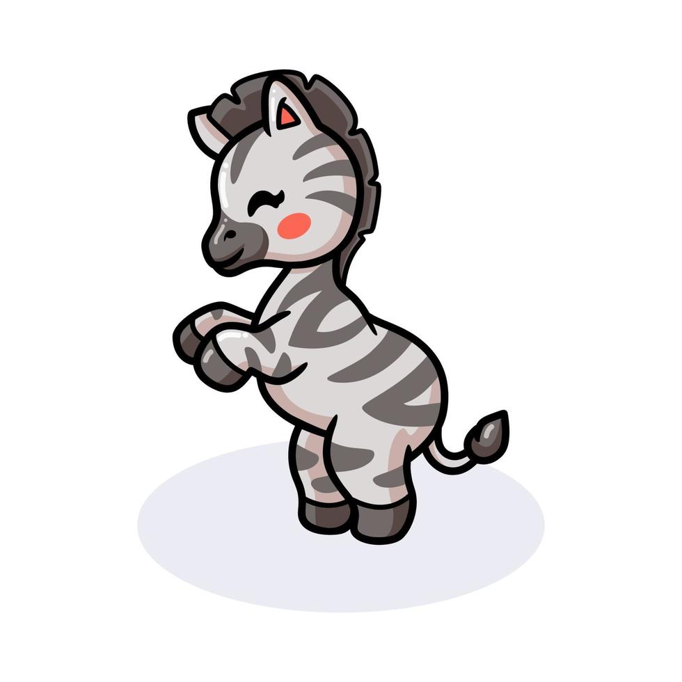Cute baby zebra cartoon standing vector
