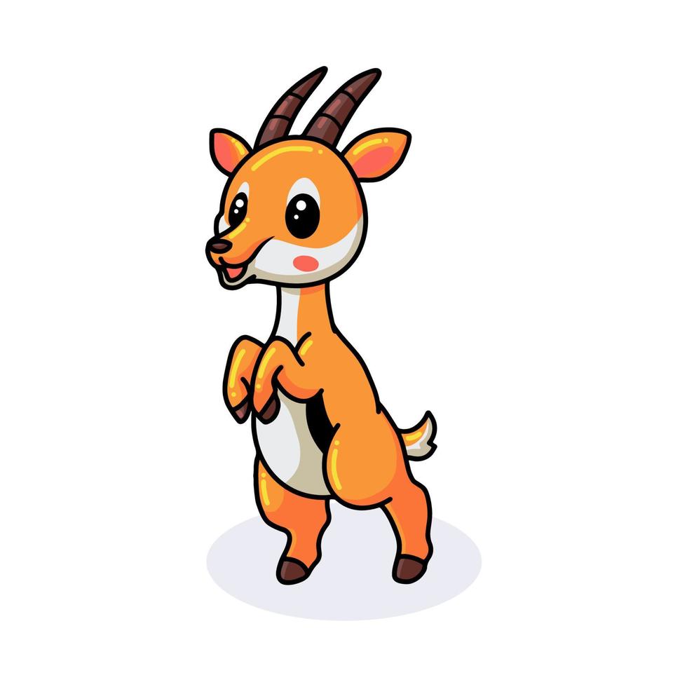 Cute little gazelle cartoon posing vector