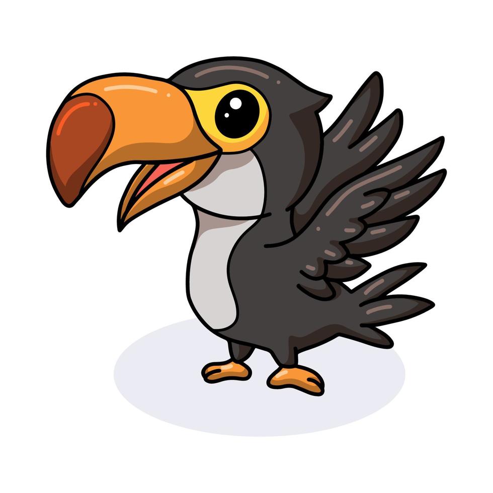 Cute little toucan bird cartoon vector