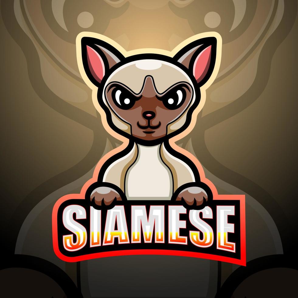 Siamese mascot design vector