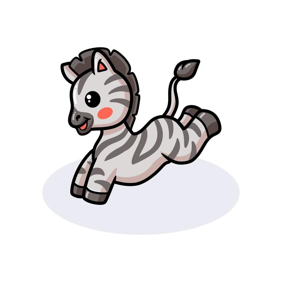 Cute baby zebra cartoon jumping vector