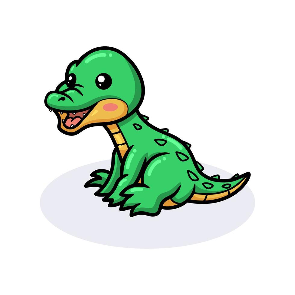 Cute little crocodile cartoon sitting vector