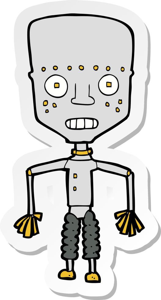 pegatina de un divertido robot de dibujos animados vector