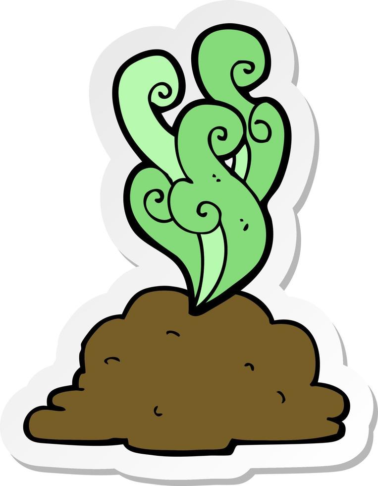 sticker of a cartoon smelly poop vector