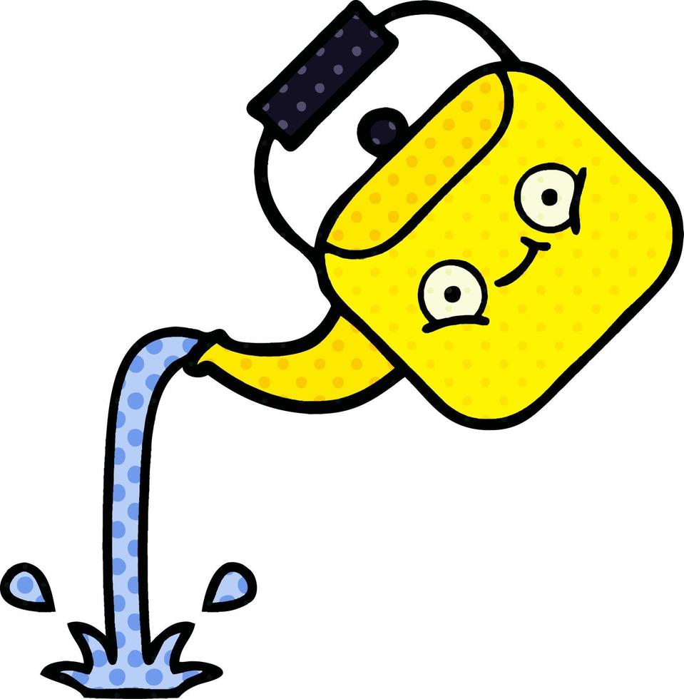 comic book style cartoon pouring kettle vector