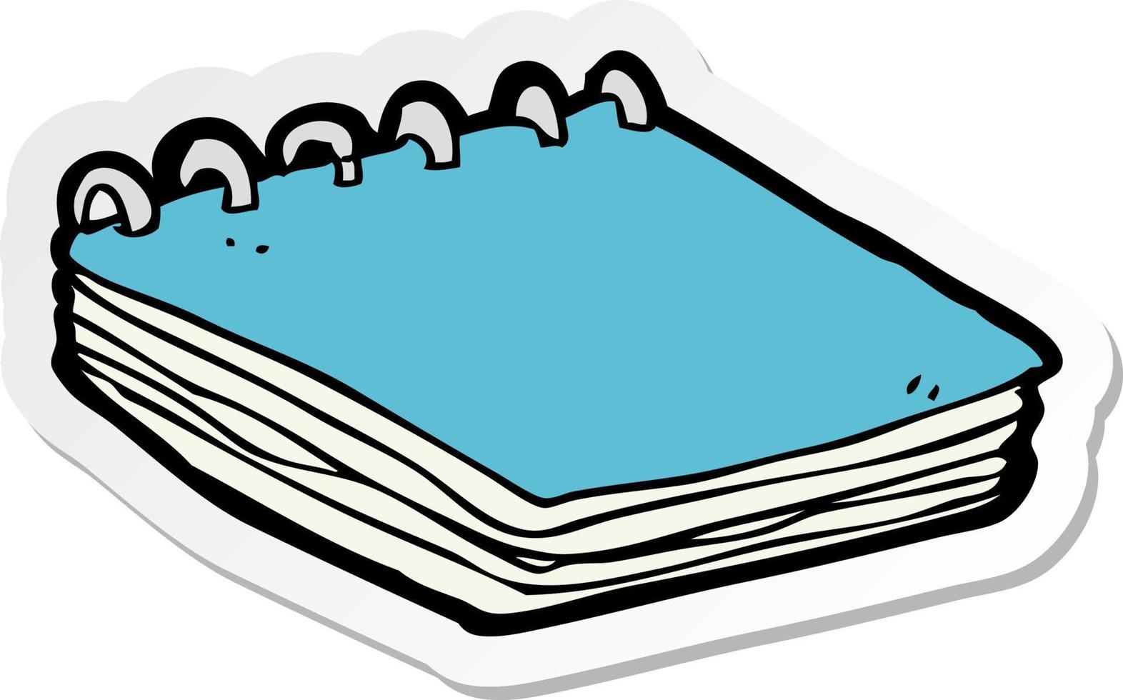 sticker of a cartoon notepad vector