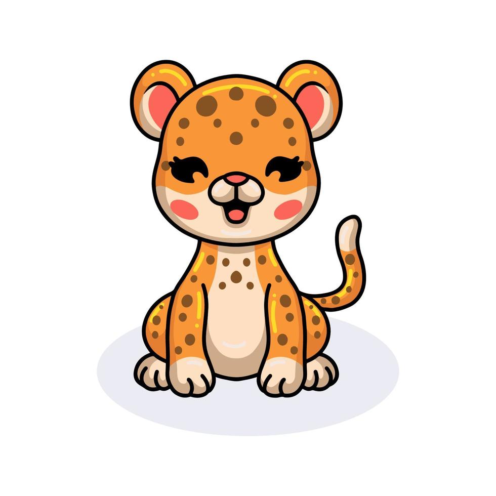 lindo bebé leopardo dibujos animados sentado vector