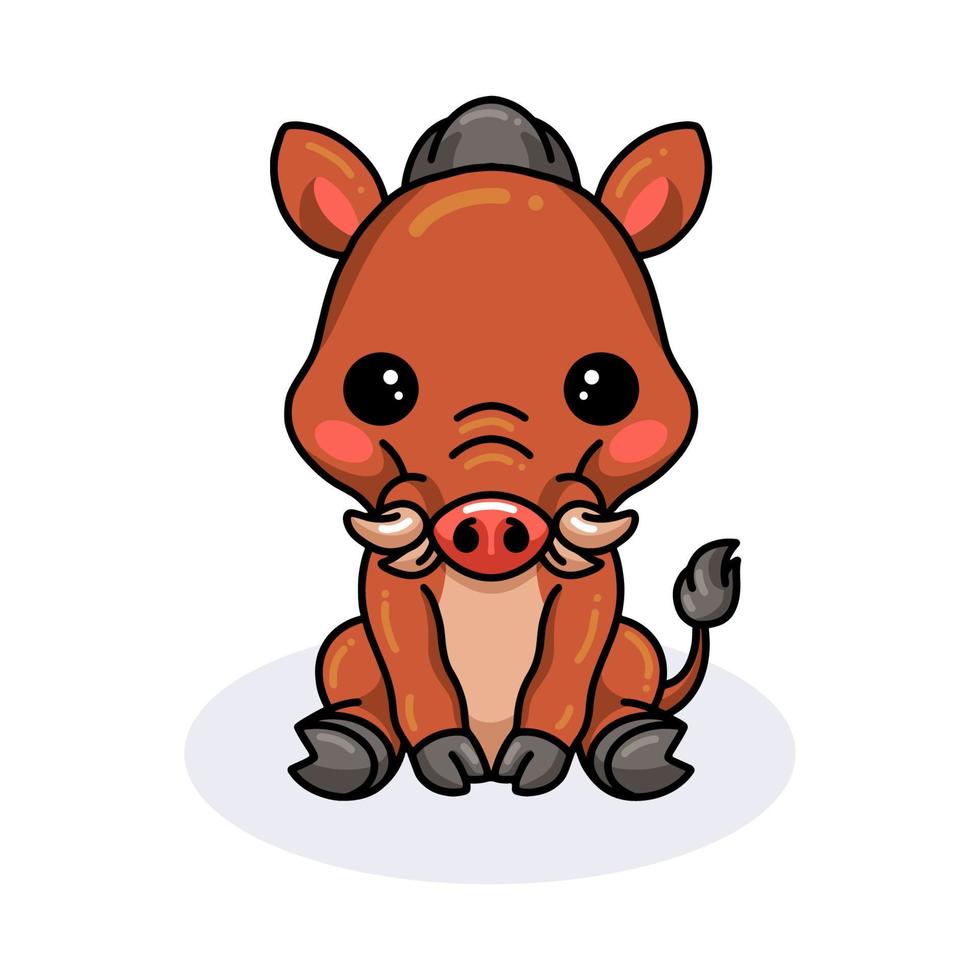 Cute little wild boar cartoon vector