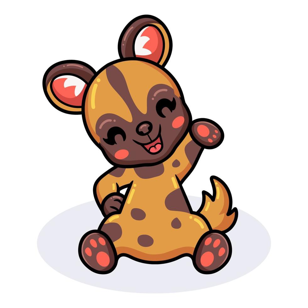 Cute wild dog cartoon sitting vector