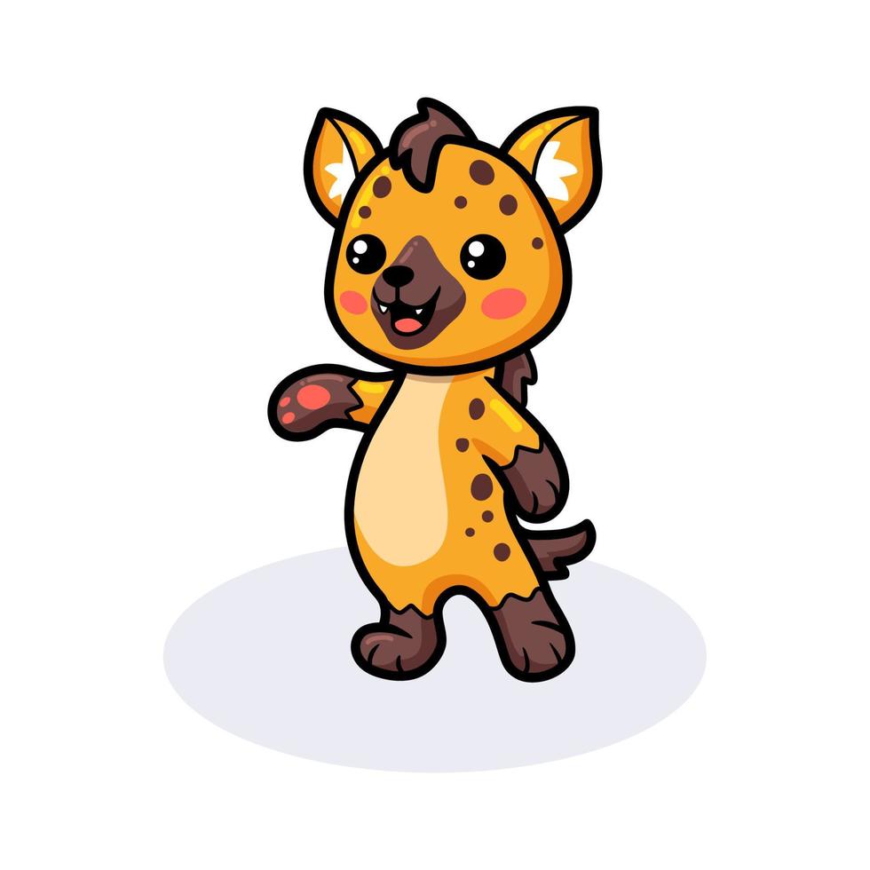 Cute baby hyena cartoon posing vector