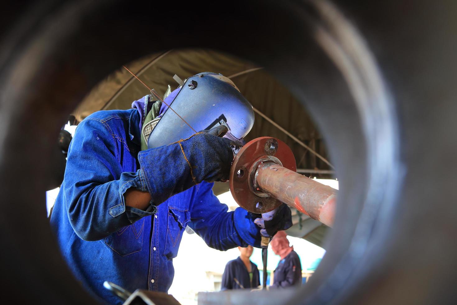 welder at factory work photo