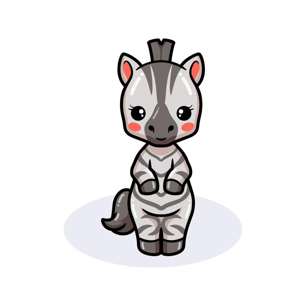 Cute baby zebra cartoon standing vector