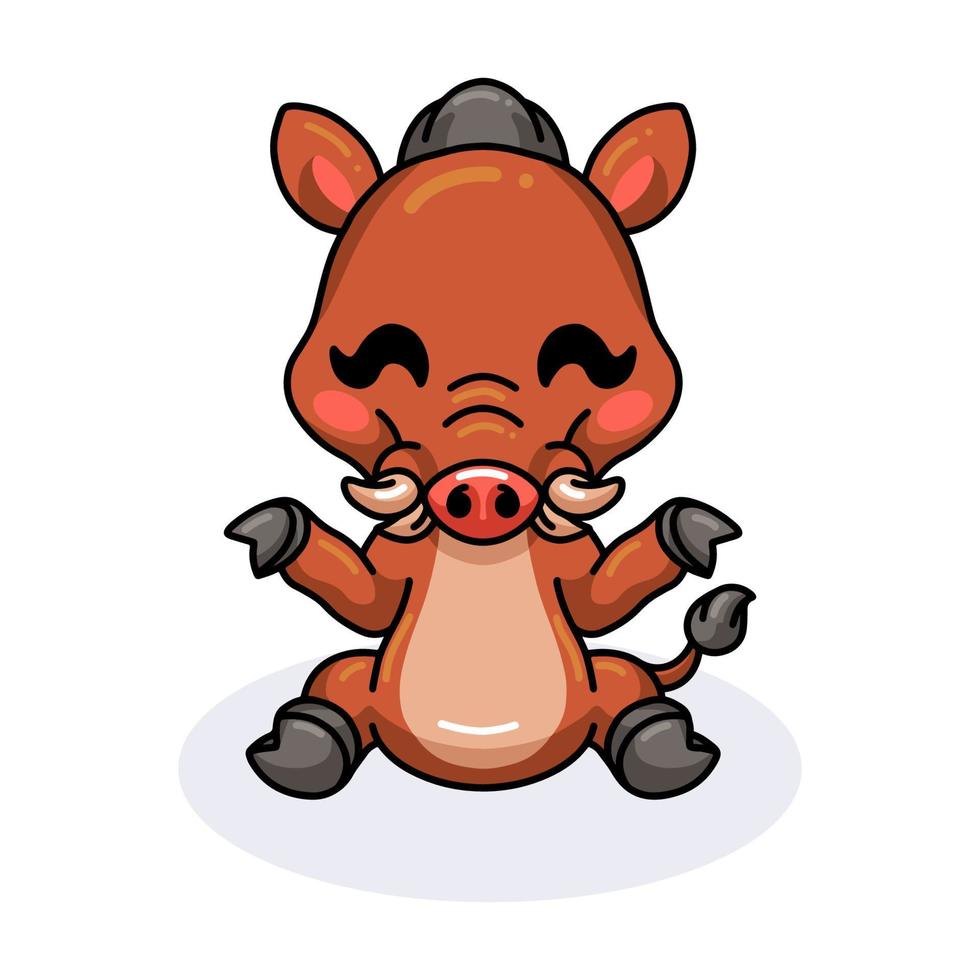 Cute little wild boar cartoon vector
