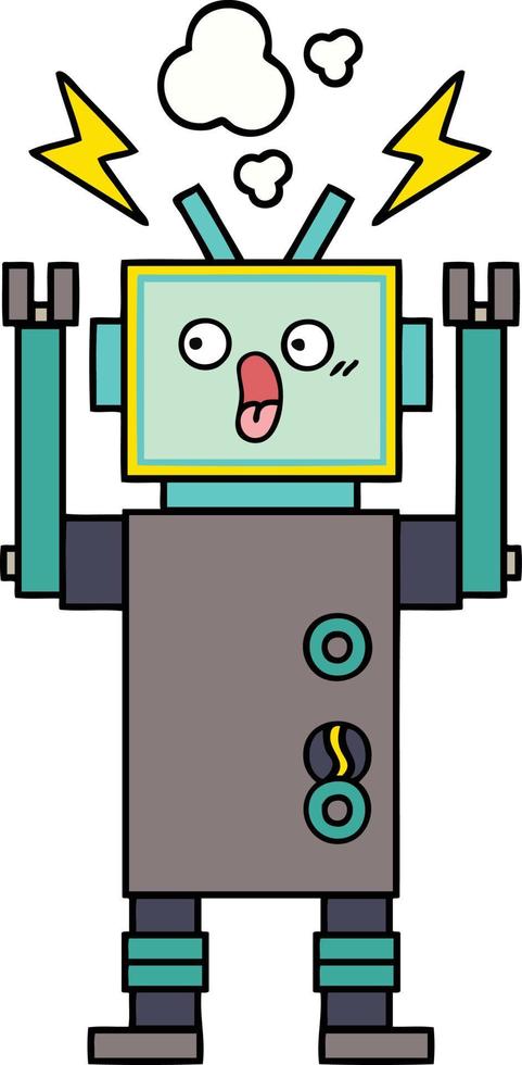 cute cartoon robot vector