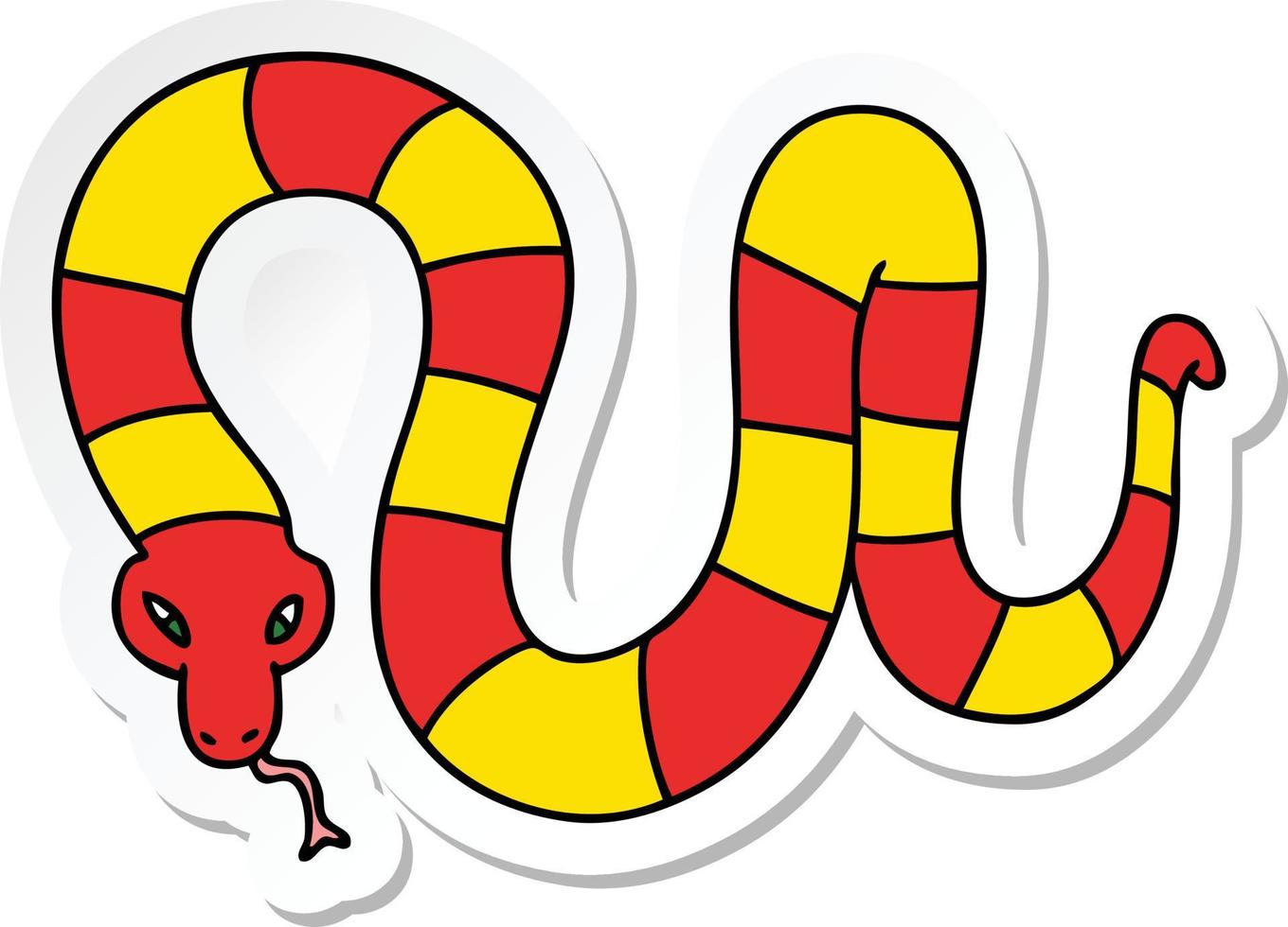 sticker of a quirky hand drawn cartoon snake vector