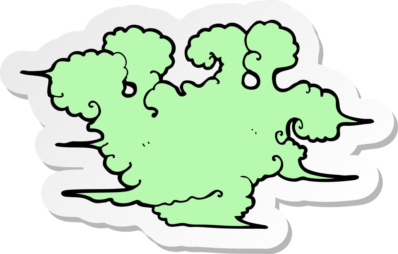 sticker of a cartoon gas cloud vector