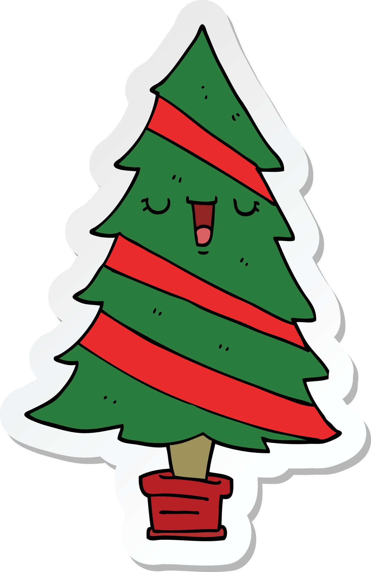 Cute Christmas Tree Sticker