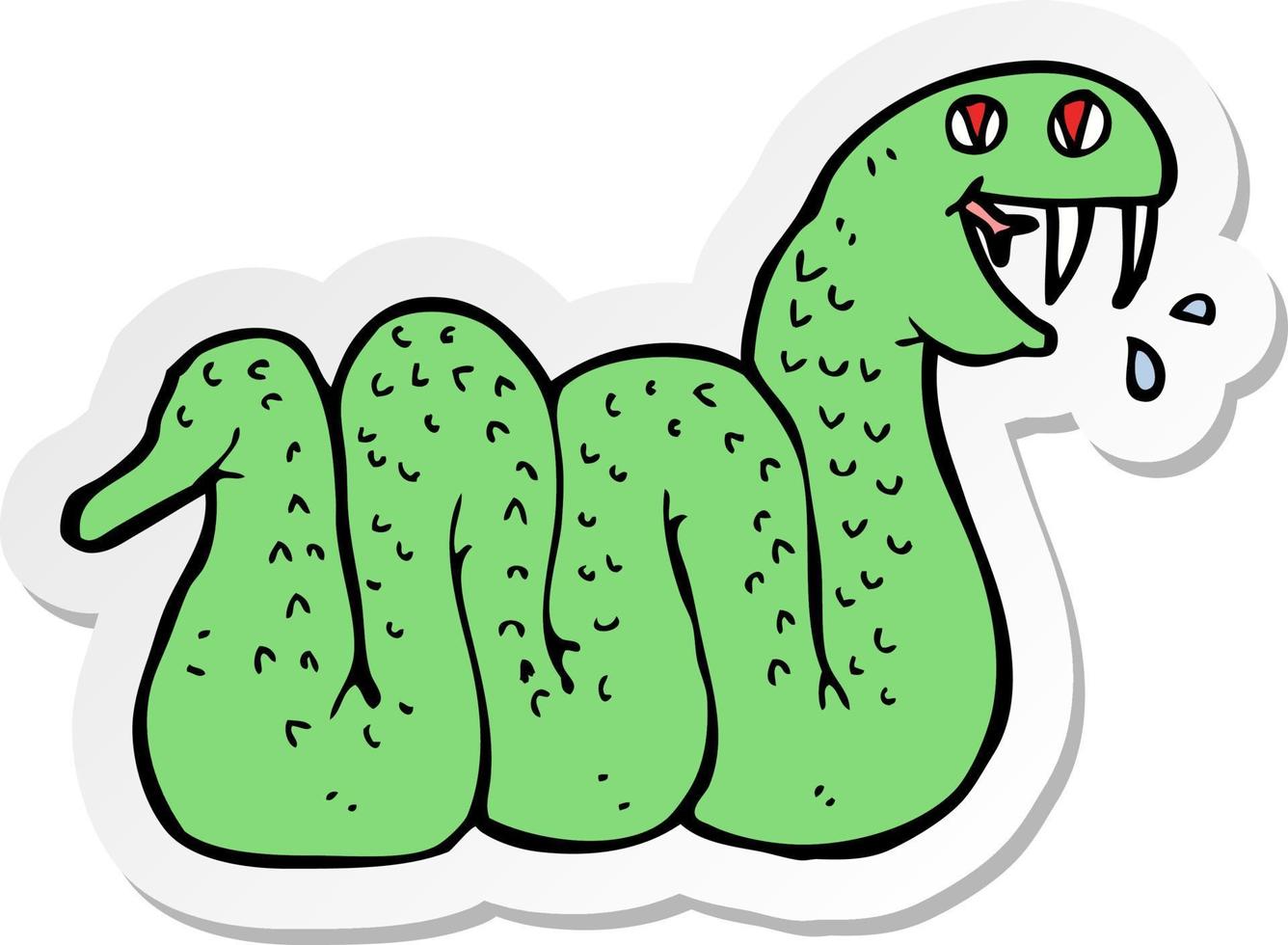 sticker of a cartoon snake vector