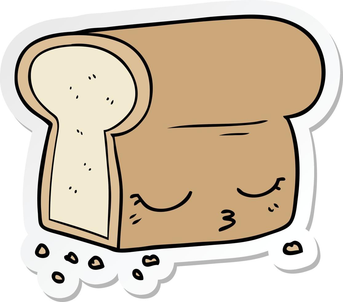 sticker of a cartoon loaf of bread vector