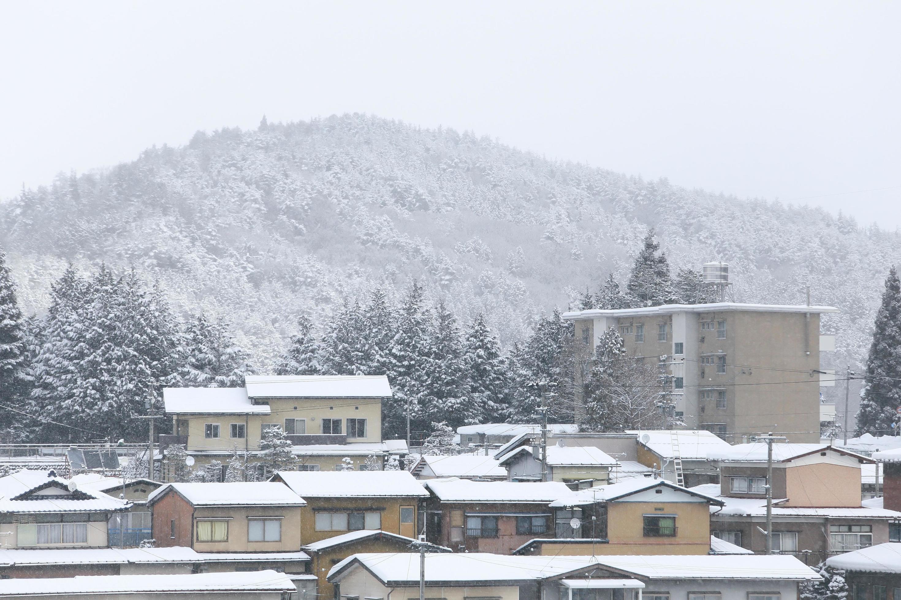 View of the city takayama in Japan in the snow 10382573 Stock Photo at ...